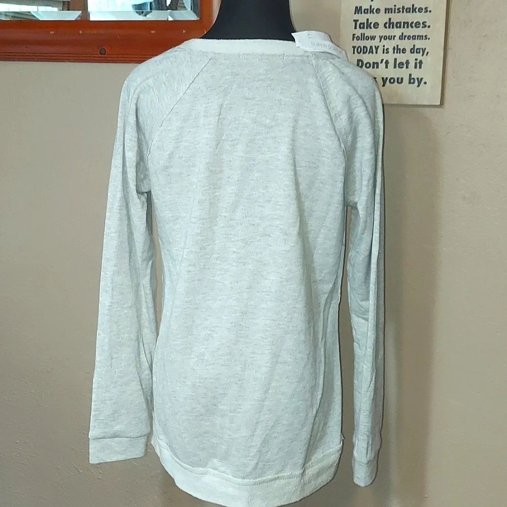 NWT Women's Jolt For Vanity Gray Aztec Patterned Sheer Knit Top - Picture 6 of 12